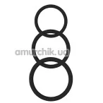 Набор из 3 эрекционных колец Get Lock Magnum Force Cock Ring, черный - Фото №1