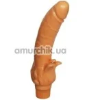 Вібратор Erolin Vibro Erogen Collection 21х4 см з відростком, тілесний - Фото №1