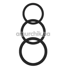 Набор из 3 эрекционных колец Get Lock Magnum Force Cock Ring, черный - Фото №1