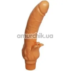 Вібратор Erolin Vibro Erogen Collection 21х4 см з відростком, тілесний - Фото №1
