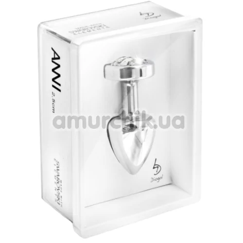 Анальна пробка з прозорим кристалом SWAROVSKI Anni R Clover T2, срібна