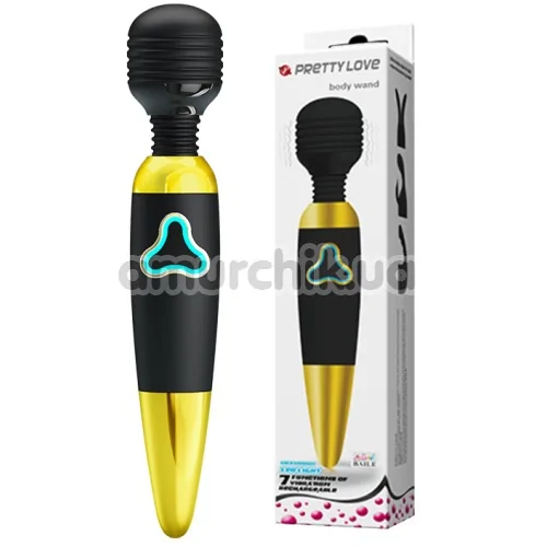 Універсальний масажер Pretty Love Body Wand, чорно-золотий