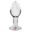 Анальна пробка з рожевим кристалом Adam & Eve Pink Gem Glass Plug Medium, прозора - Фото №3