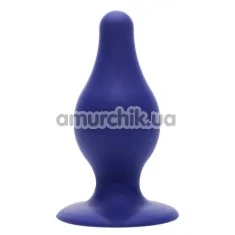 Анальная пробка SilexD Premium Silicone Plug Model 2 Size M, синяя - Фото №1