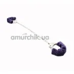 Фіксатори для ніг Furry Leg Cuffs, фіолетові - Фото №1