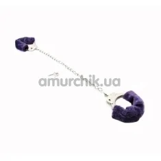 Фіксатори для ніг Furry Leg Cuffs, фіолетові - Фото №1