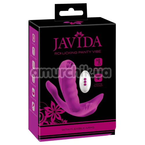 Вибратор для клитора и точки G с подогревом Javida RC Licking Panty Vibe, фиолетовый