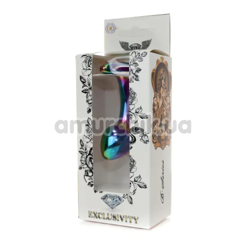 Анальная пробка Exclusivity Jewellery Multicolour Curved Plug S, радужная