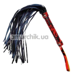 Флоггер DS Fetish Flogger 36816 с красной рукояткой, черный - Фото №1