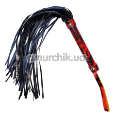 Флоггер DS Fetish Flogger 36816 з червоною рукояткою, чорний - Фото №1