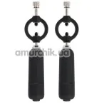 Затискачі для сосків з вібрацією Adam & Eve Vibrating Nipple Clamps, чорні - Фото №1