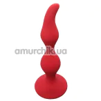 Анальная пробка Loveshop Silicone Wave Plug, красная - Фото №1