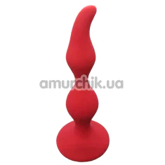 Анальная пробка Loveshop Silicone Wave Plug, красная - Фото №1