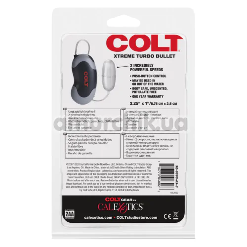 Віброяйце Colt Xtreme Turbo Bullet, срібне