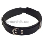 Ошейник с тремя колечками двойной sLash Slave Leather Collar, черный - Фото №1