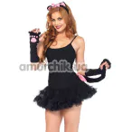 Комплект аксессуаров кошечки Leg Avenue Pretty Kitty Ear and Tail Accessory Kit: перчатки + ушки + хвост - Фото №1