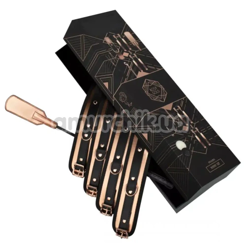 Бондажний набір Rosy Gold Nouveau Kinky Set, чорно-рожевий