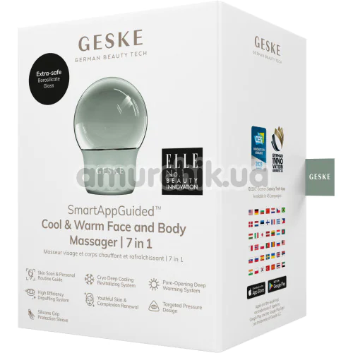 Массажер для лица и тела Geske Cool & Warm Face and Body Massager 7 in 1, зеленый