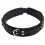Нашийник з трьома колечками подвійний sLash Slave Leather Collar, чорний - Фото №1