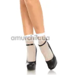 Носки Leg Avenue Claire Fishnet Ankle Socks, белые - Фото №1