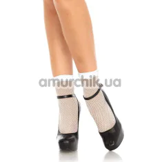 Носки Leg Avenue Claire Fishnet Ankle Socks, белые - Фото №1