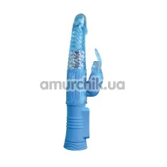 Вібратор 4play Deluxe Slim Rabbit Vibe, блакитний - Фото №1