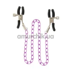 Зажимы для сосков Nipple Chain, фиолетовые - Фото №1