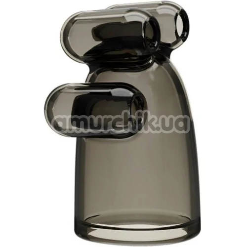 Мастурбатор для голівки члена з вібрацією Vibrating Crystal Cap II, чорний