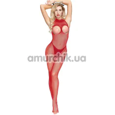Комбинезон Star Night Neck Open Bra Bodystocking, красный - Фото №1