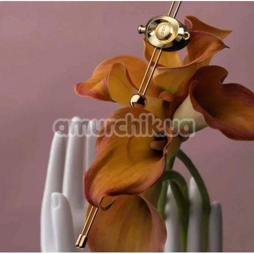 Зажимы для сосков и половых губ с вибрацией Upko Double Bar Vibration Nipple Clamps And Clitoral Chain Set, золотые