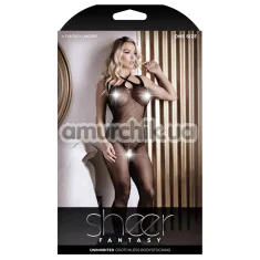 Комбинезон Sheer Fantasy Uninhibited Crotchless Bodystocking, черный - Фото №1