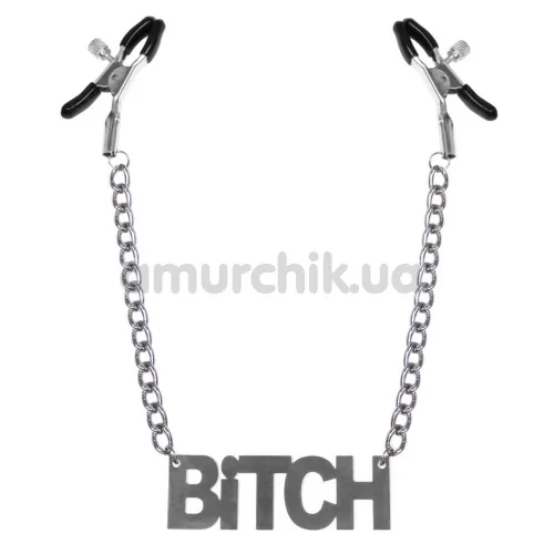 Зажимы для сосков Feral Feelings Nipple Clamps Bitch, серебряные