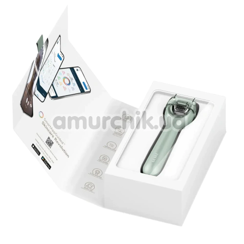 Массажер-роллер для лица с микроиглами Geske MicroNeedle Face Roller 9 in 1, зеленый