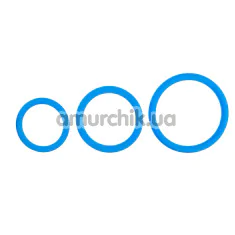 Набір ерекційних кілець для члена Easy Toys Men Only Cock Ring Set, блакитний - Фото №1
