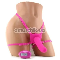 Страпон з вібрацією Love Rider Dual Action Strap-On, рожевий - Фото №1