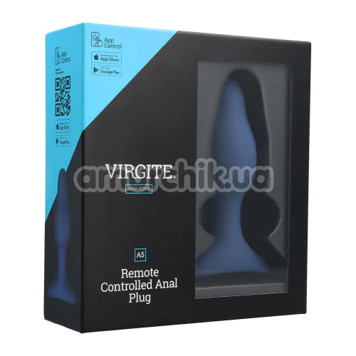 Анальная пробка с вибрацией Virgite Remote Controlled Anal Plug E5, синяя