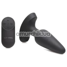 Анальна пробка з вібрацією Booty Sparks 28X Laser Heart Anal Plug With Remote Control Medium, чорна - Фото №1