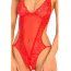 Боді Crotchless Mesh & Lace Teddy, червоне - Фото №3