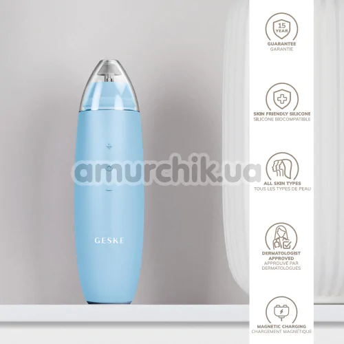Мікродермабразійний пристрій для видалення чорних цяток Geske MicroDermabrasion Blackhead Remover 7 in 1, блакитний
