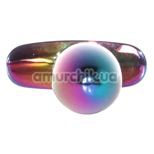 Анальная пробка с красным кристаллом Exclusivity Jewellery Multicolour Straight Plug S, радужная