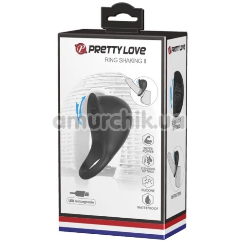 Виброкольцо Pretty Love Ring Shacking II, черное