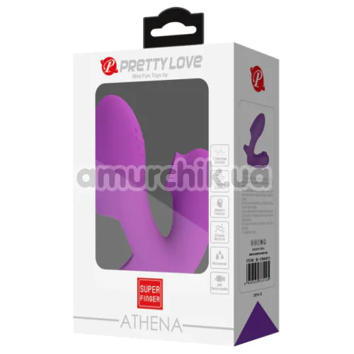 Вибратор на палец с вакуумным стимулятором Pretty Love Super Finger Athena, фиолетовый