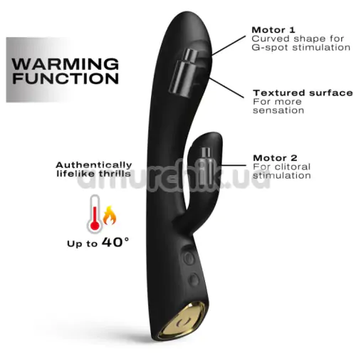 Вибратор с подогревом Dorcel Flexi Rabbit, черный