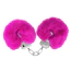 Наручники с розовым мехом Love Hand Cuffs, серебряные - Фото №1