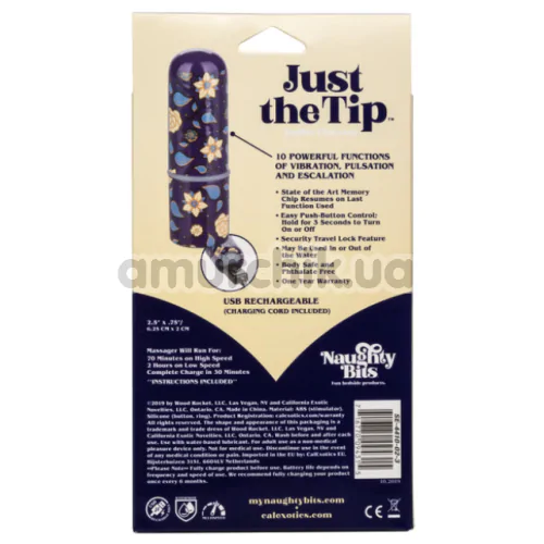 Кліторальний вібратор Naughty Bits Just The Tip, фіолетовий