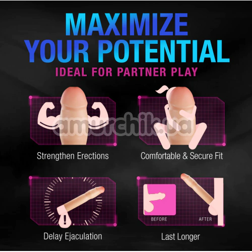 Насадка на пенис Performance Plus 7 Resilience Penis Extender, телесная