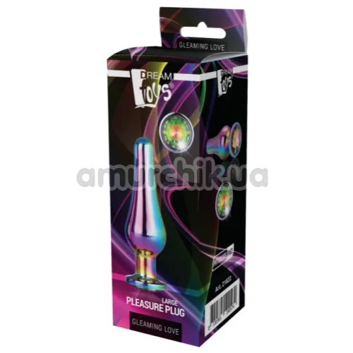 Анальная пробка с радужным кристаллом Gleaming Love Large Pleasure Plug, радужная