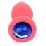 Анальная пробка с синим кристаллом Exclusivity Jewellery Silicon Plug S, светло-розовая - Фото №3