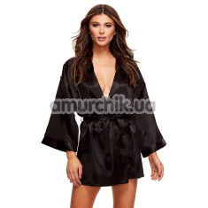 Пеньюар All Satin Robe, чорний - Фото №1