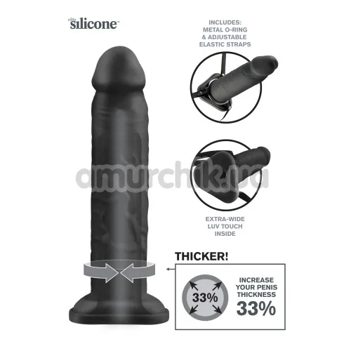 Насадка на пенис Fantasy X-tensions 10 inch Silicone Hollow Extension, черная